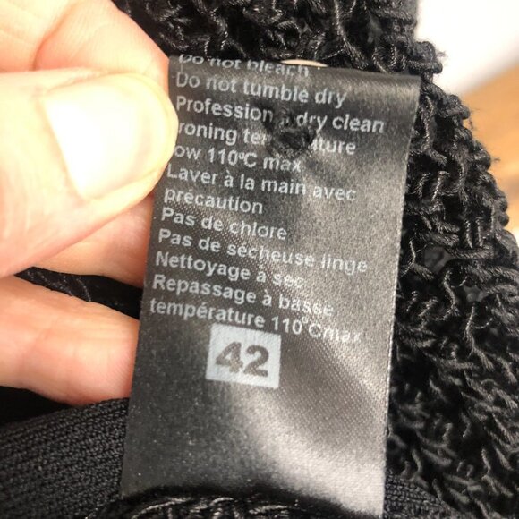 Crea Concept Black Macrame Crochet Knit Cardigan Sz 42 EU‎ - Picture 14 of 14
